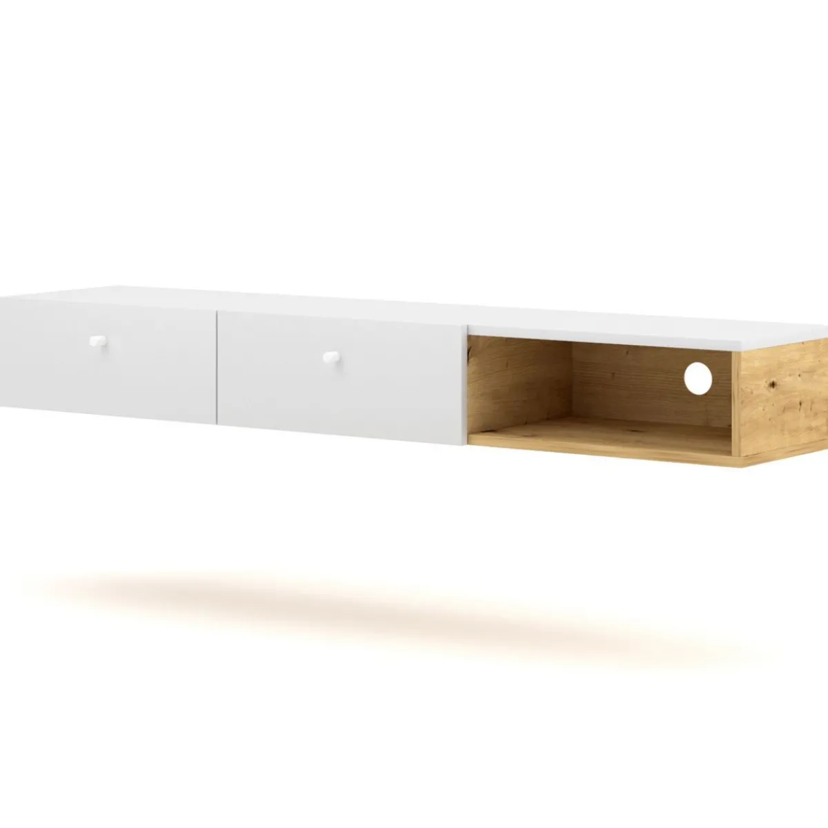 Store Szafka Wiszaca Carini! Dab Artisan/Bialy 140X30X18 Cm Szafki