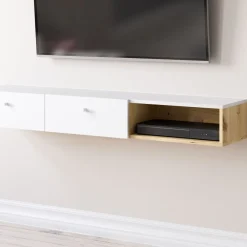 Store Szafka Wiszaca Carini! Dab Artisan/Bialy 140X30X18 Cm Szafki
