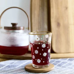 Store Szklanka Daisies W Kwiatki Ze Zlotym Rantem 0,25 L Naczynia Ogródowe I Piknikowe
