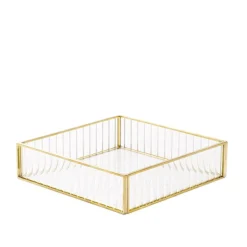 Hot Taca Dekoracyjna Grazia Ze Szkla Prazkowanego 18X18X4,5 Cm Misy I Tace Dekoracyjne