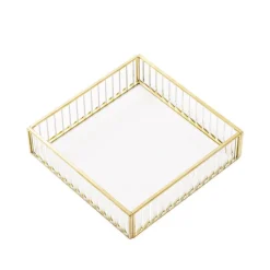 Hot Taca Dekoracyjna Grazia Ze Szkla Prazkowanego 18X18X4,5 Cm Misy I Tace Dekoracyjne