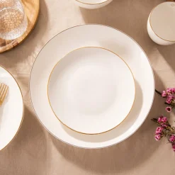 Clearance Talerz Auro Deserowy Ze Zlota Obwodka 19 Cm Zastawa Porcelanowa