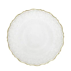 Store Talerz Lisala Transparentny Ze Zlota Obwodka 28 Cm Naczynia Ogródowe I Piknikowe