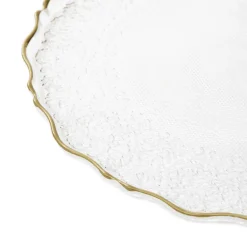 Hot Talerz Lisala Transparentny Ze Zlota Obwodka 21 Cm Naczynia Ogródowe I Piknikowe
