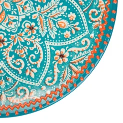 Best Sale Talerz Sandos Turkusowo-Pomaranczowy 27 Cm Talerze