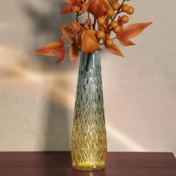 Online Wazon Archie Szklany Ombre Granatowo-Zolty 6,5X22 Cm Wazony I Donice