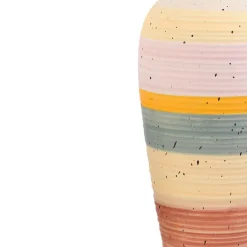 New Wazon Maasai Ceramiczny W Kolorowe Pasy 14X14X26 Cm Wazony I Donice