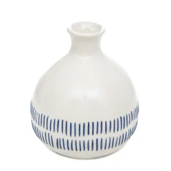 Outlet Wazon Serena Ceramiczny Z Niebieskimi Kreseczkami 13X13X15 Cm Wazony I Donice