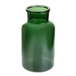 Discount Wazon Tenno Szklany Zielony 14,5X14,5X25,5 Cm Wazony I Donice