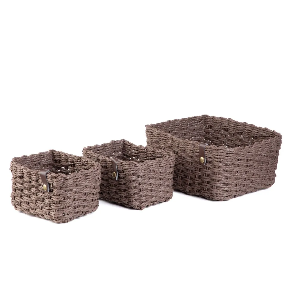 New Zestaw Koszy Dekoracyjnych Vimet 3 Szt. 25X19X12 Cm 18X13X10 Cm 18X13X10 Cm Koszyki Do Łazienki