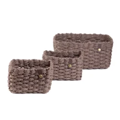 New Zestaw Koszy Dekoracyjnych Vimet 3 Szt. 25X19X12 Cm 18X13X10 Cm 18X13X10 Cm Koszyki Do Łazienki