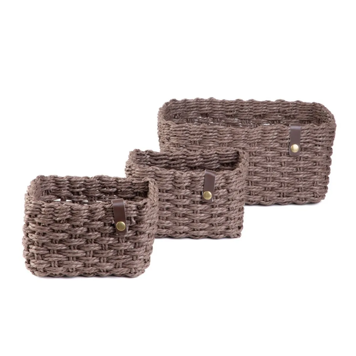 New Zestaw Koszy Dekoracyjnych Vimet 3 Szt. 25X19X12 Cm 18X13X10 Cm 18X13X10 Cm Koszyki Do Łazienki