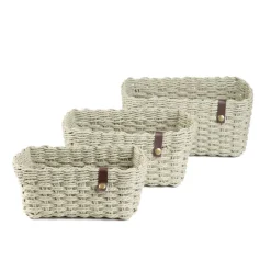 Store Zestaw Koszy Dekoracyjnych Desma 3 Szt. 25X19X12 Cm 22X17X11 Cm 20X15X10 Cm Koszyki Do Łazienki