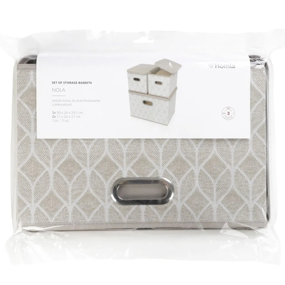 Flash Sale Zestaw Koszy Do Przechowywania Nola Bezowych 1X39X27X17 Cm 2X18X26X17 Cm Kosze I Koszyki