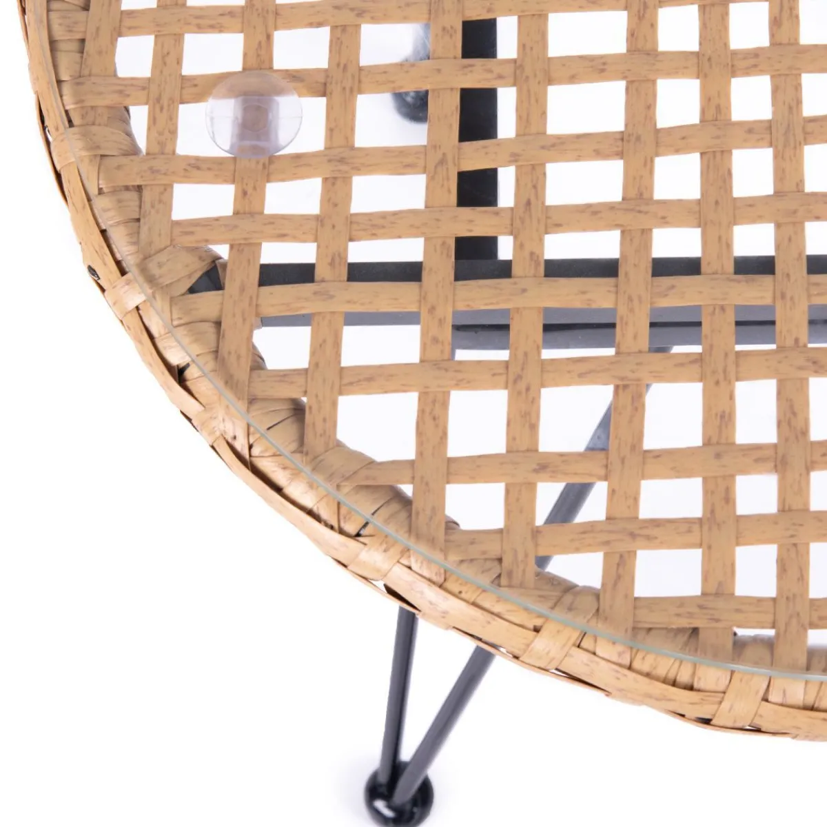 Best Zestaw Mebli Leuca Boho Plecione Naturalne Z Dwiema Poduszkami 3 Szt. Krzesła Ogródowe