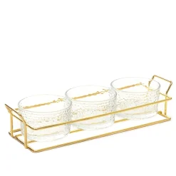 New Zestaw Miseczek Serene Transparentnych Na Stojaku, 3 Szt. 31 X10 Cm Misy I Miseczki