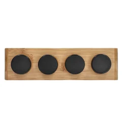 Fashion Zestaw Przyprawnikow Bambou Bambusowych Na Stojaku 4 Sloiczki 26X7,5 Cm Przyprawniki
