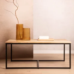 Clearance Zestaw Stolikow Kawowych Maya Lite Drewno Mango + Metal 110X60X45 Cm/50X50X40Cm Stoliki Kawowe
