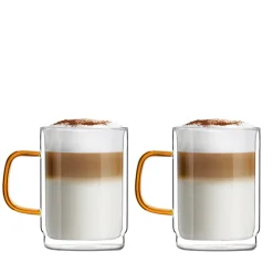 Outlet Zestaw Szklanek Amber Z Podwojna Scianka 2 Szt. 350 Ml Naczynia Ogródowe I Piknikowe