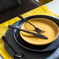 Fashion Zestaw Sztućców Abele Czarne 16 Szt. Naczynia Ogródowe I Piknikowe